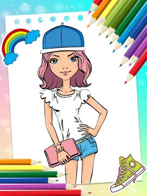 Fashion Coloring Book - Girls Drawing screenshot 1
