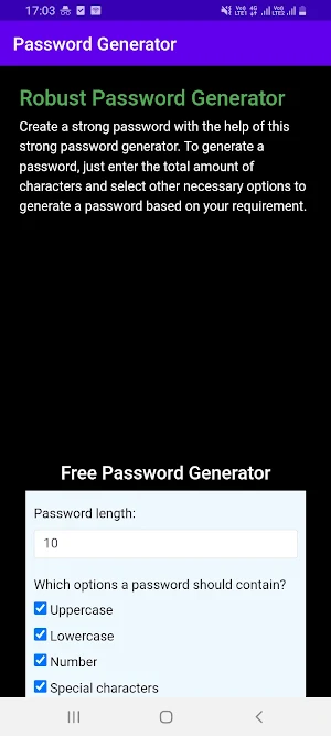 Strong Password Generator Screenshot 0