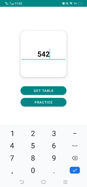 Unlimited Math Tables Screenshot 2