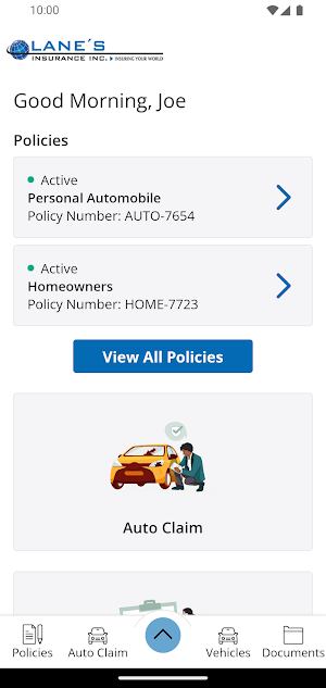 Lane's Insurance Mobile Screenshot 1