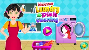 Home Laundry & Dish Washing: Messy Room Cleaning Screenshot 2