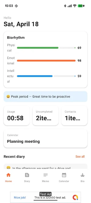 LifeLog Biorhythm Screenshot 0
