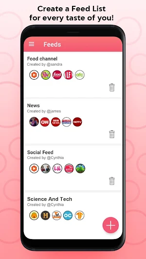 Social Media Feed List Unifier Screenshot 1