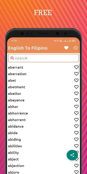 English To Filipino Dictionary Offline Screenshot 0