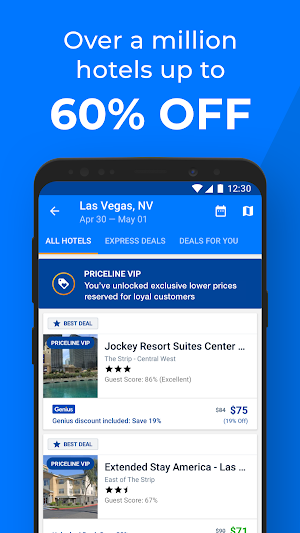Priceline - Travel Deals on Hotels, Flights & Cars Screenshot 0