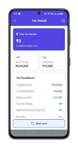 Tax Calc Screenshot 1
