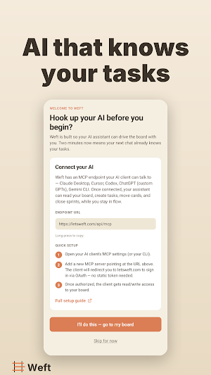 Weft: AI Scrumban Board Screenshot 3