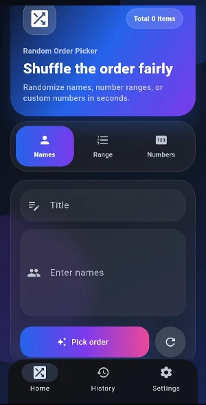 Random Order Picker Screenshot 0