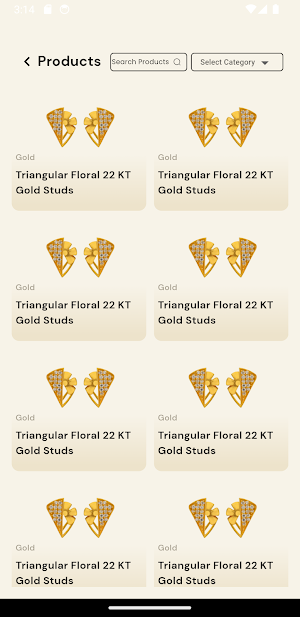 Jewellery E menu Screenshot 1