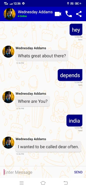 Wednesday Addams Call & Chat Screenshot 2