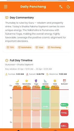 Daily Panchang Hindu Calendar Screenshot 1