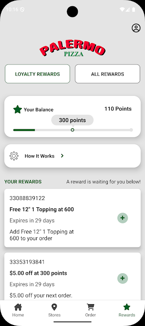 Palermo Pizza App Screenshot 1