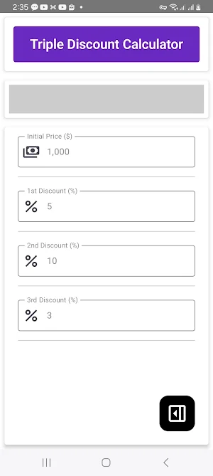 Triple Discount Calculator Screenshot 2