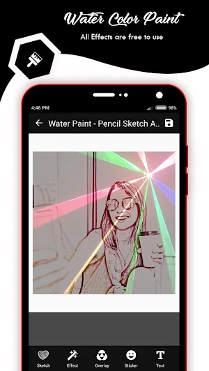 Color Pencil Sketch Effect - Water Paint Art Screenshot 1