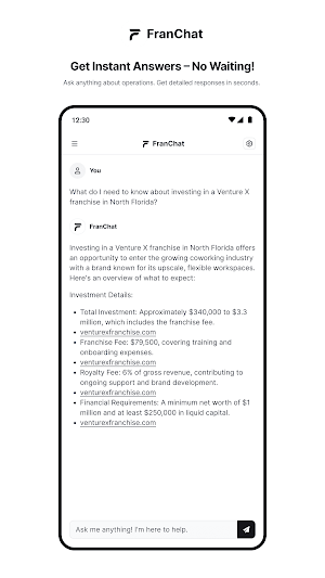 FranChat: AI Franchise Expert Screenshot 1