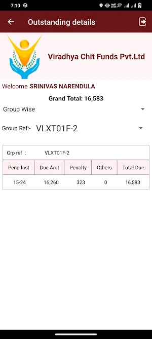 Viradhya Chits Member Module Screenshot 2