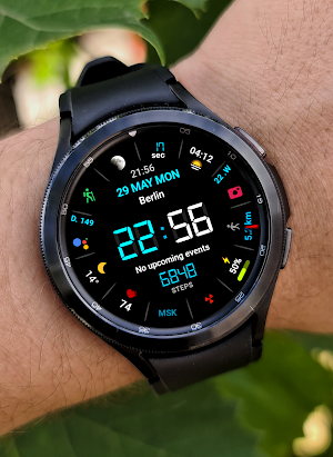 Retro LCD Black watch face Screenshot 1