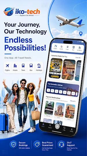 Ikotech: Flights, Hotels & Bus Screenshot 0