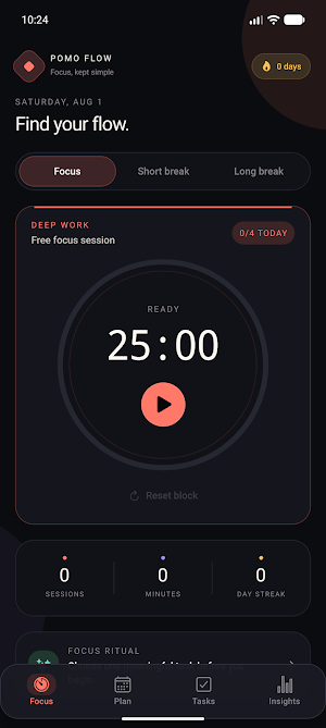 Pomo Flow | Offline Pomodoro Screenshot 0