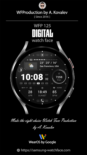 WFP 125 Digital watch face Screenshot 0