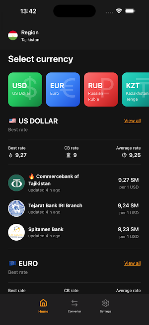 Exchange Rates Tajikistan Screenshot 2