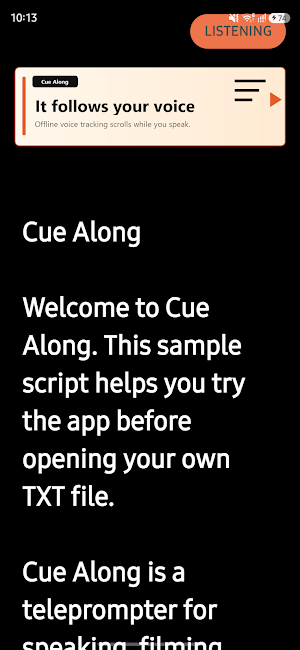 Cue Along - Read to Scroll Screenshot 1