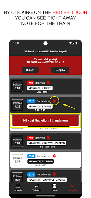 Slavonski Brod train timetable Screenshot 2