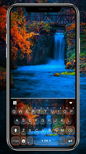 Autumn Waterfall Keyboard Background Screenshot 0