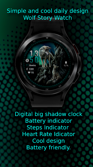 Wolf Story Watch Face Wear OS Screenshot 2