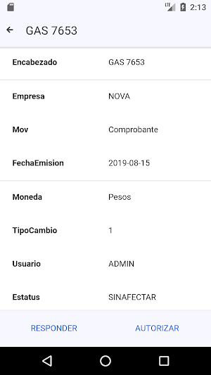 Intelisis Autorizaciones Screenshot 2