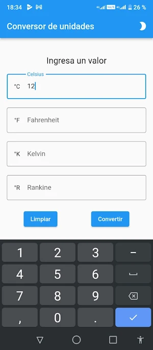 Convertir grados Screenshot 2