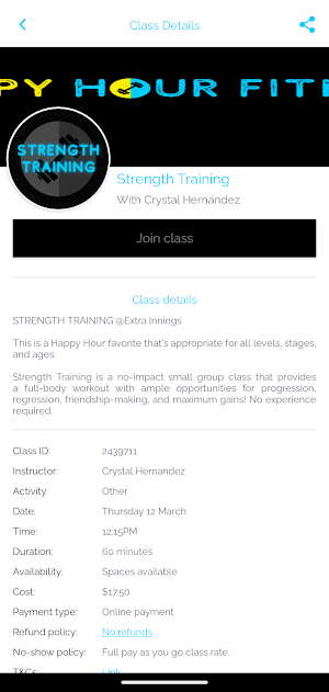 Happy Hour Fitness Screenshot 2