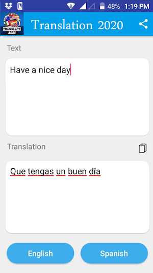 English Spanish Translator Screenshot 1