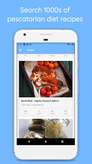 Pescatarian Diet Recipes - Vegetarian + Seafood Screenshot 0
