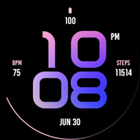 Stylish Pink Blue Watch Face