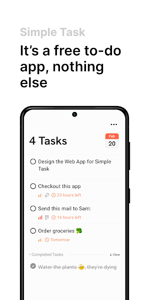 Simple Task: Minimal To-Do App Screenshot 0