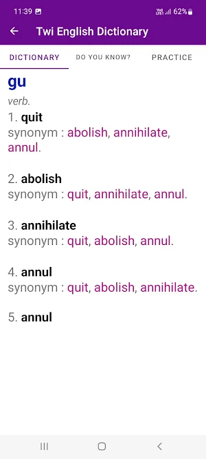 Twi English Dictionary Screenshot 2