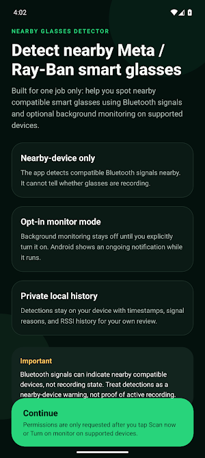 Nearby Glasses Detector Screenshot 0