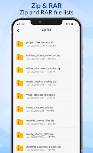 Zip RAR Archiver Screenshot 1