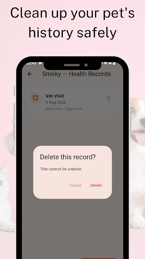 Pet Care - Vet & Vaccine Log Screenshot 3