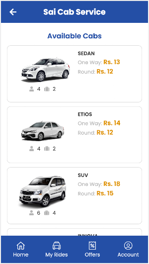 SAI CAB SERVICE - ONE WAY TAXI Screenshot 2