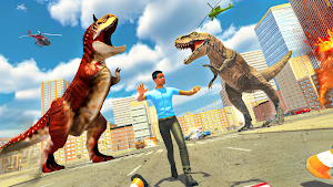 Angry Dino Rampage City Attack Screenshot 1