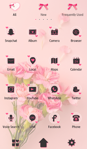 Cute Wallpaper Pink Carnations Theme Screenshot 2