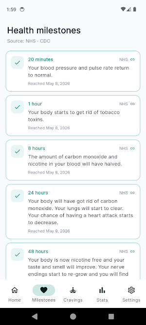 SmokeFree: Quit Smoking Log Screenshot 1