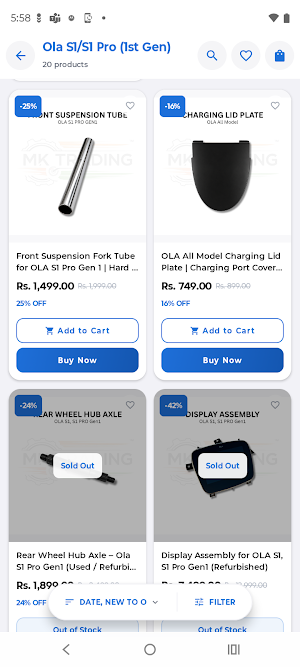 MK TRADING – Ev Spare Parts Screenshot 2