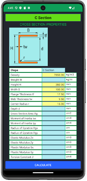 CROSS SECTION PROPERTIES Screenshot 2
