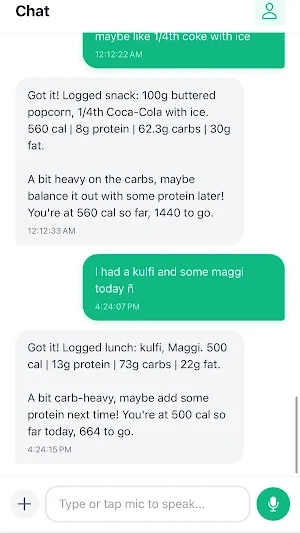 NutriChat: AI Health Tracker Screenshot 1