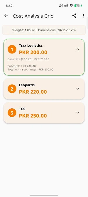 RateRadar: Shipping Comparison Screenshot 1