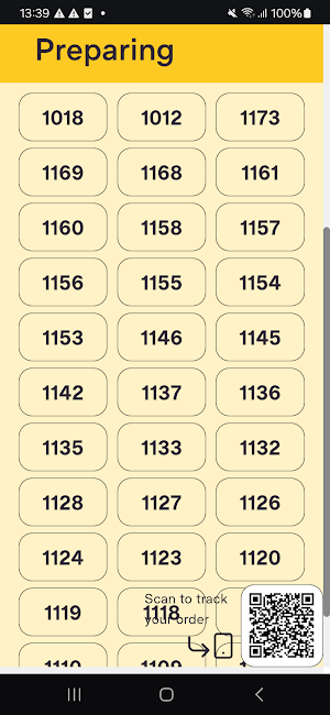 Flax Order Display Screen Screenshot 0