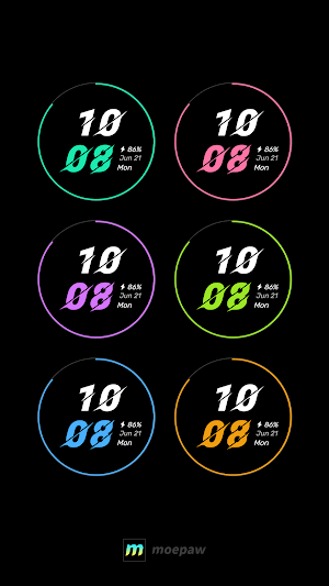 Moepaw Big Number Watch face Screenshot 1